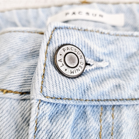 Pacsun Mom Light Blue Jeans High Waist 100% Cotton SZ 25 - Picture 5 of 12